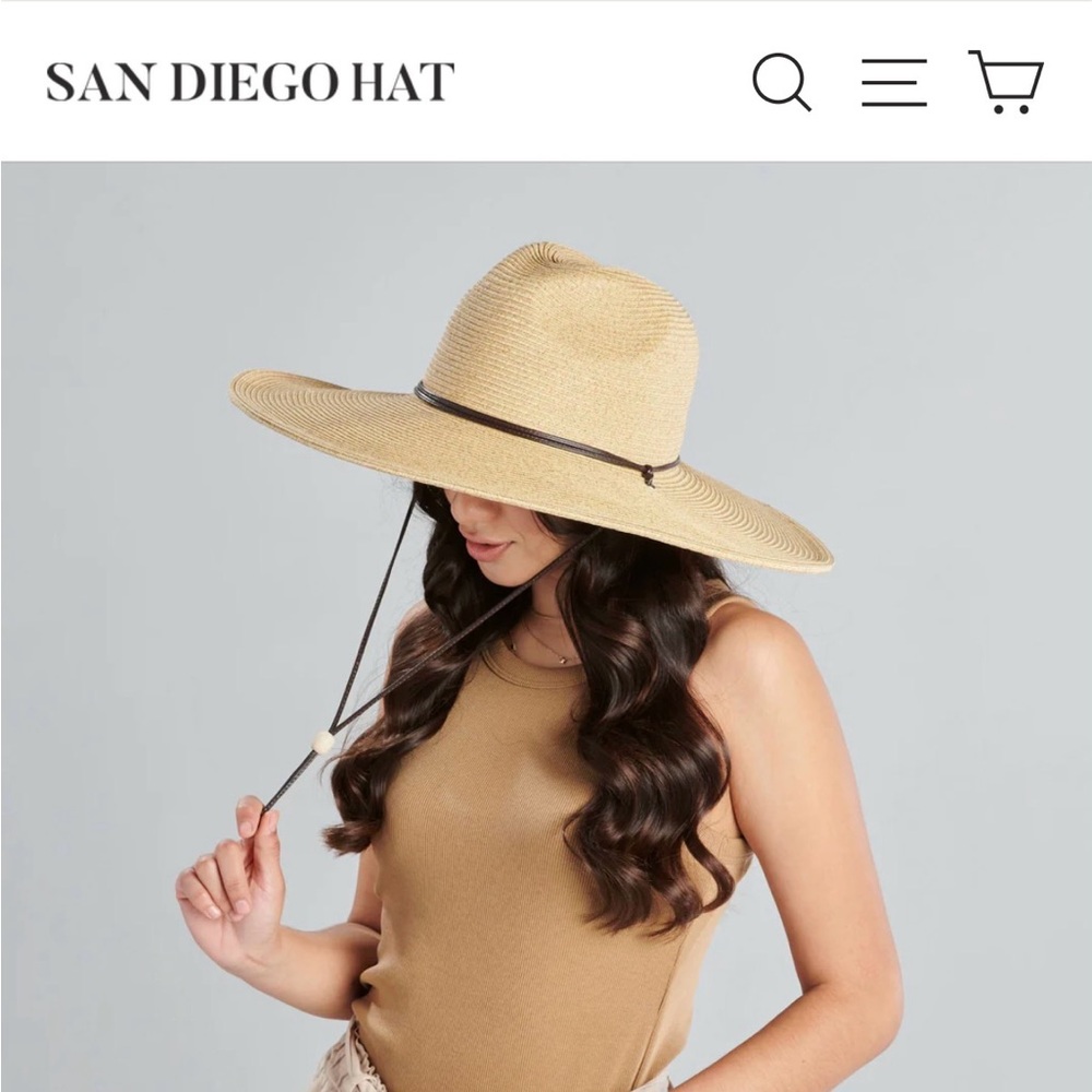 El Campo 5" Brim Sun Hat - UPF50 with Chin Cord in Toast - Size Medium - Picture 3 of 3